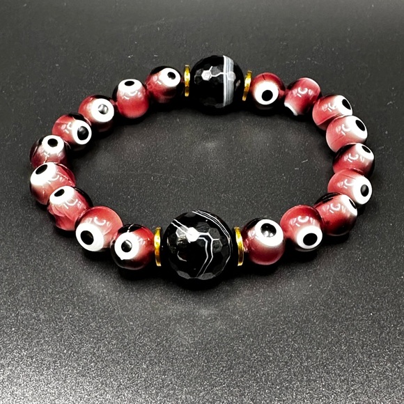 MALOCCHIO ONYX  NATURAL STONES BRACELET 7” - Picture 5 of 10